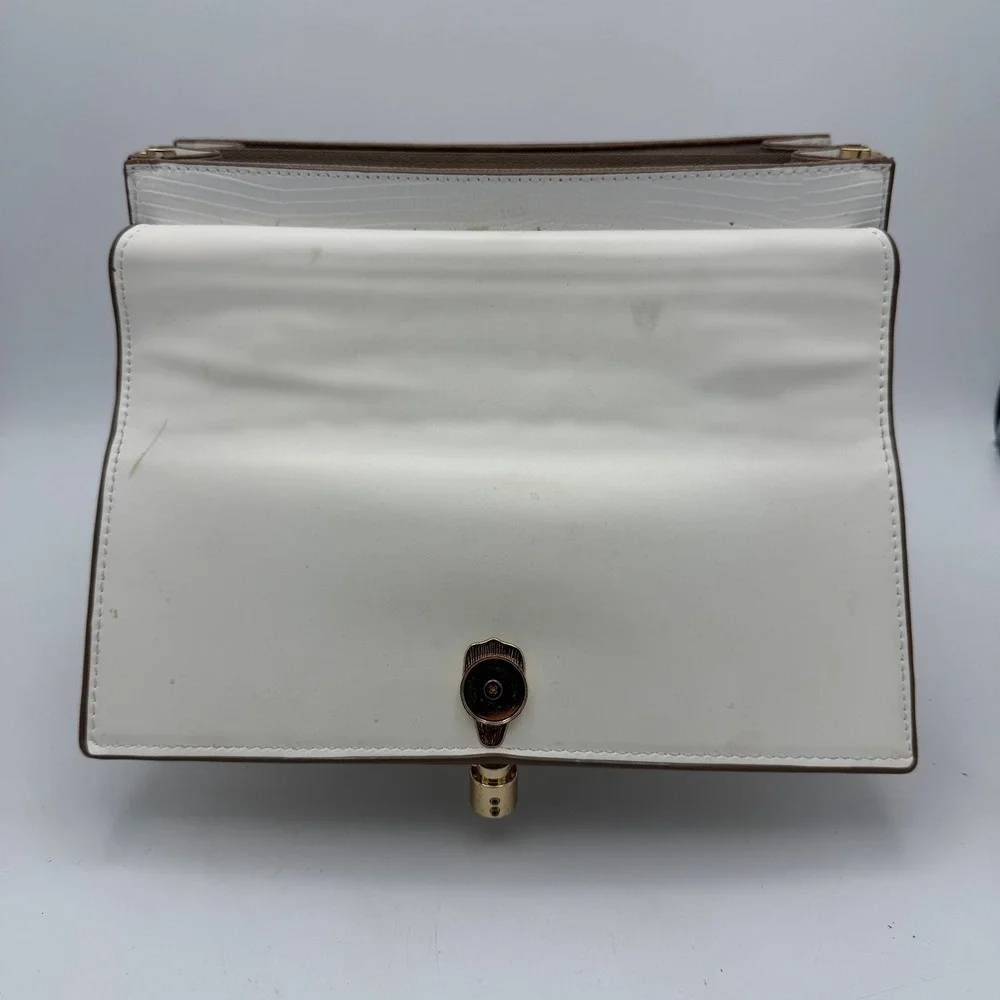 ALDO Luxury Collection White Rhinestone Studded Structured Top Handle Bag *READ*